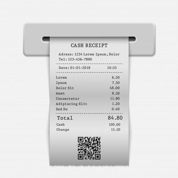 Digital receipt displayed on a phone screen